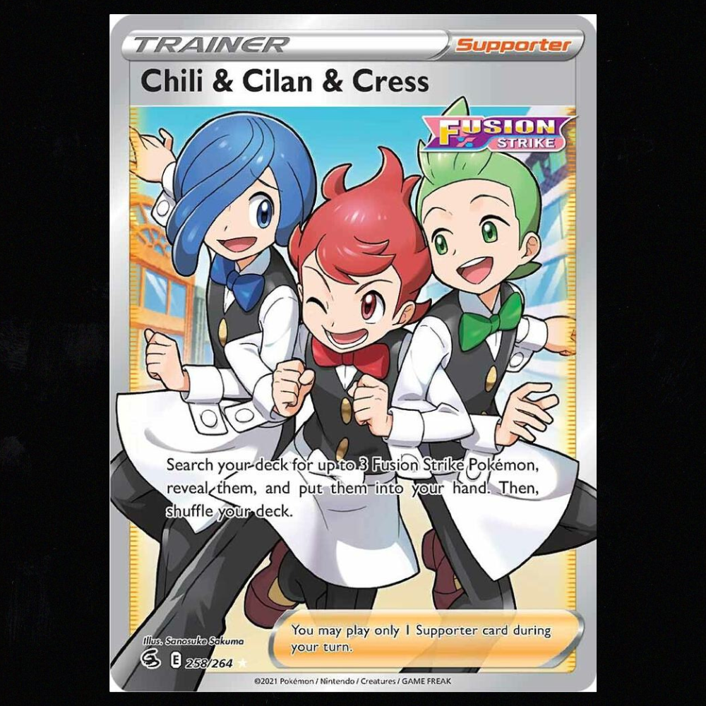 Chili & Cilan & Cress (Full Art) - Fusion Strike 258/264 NM-M