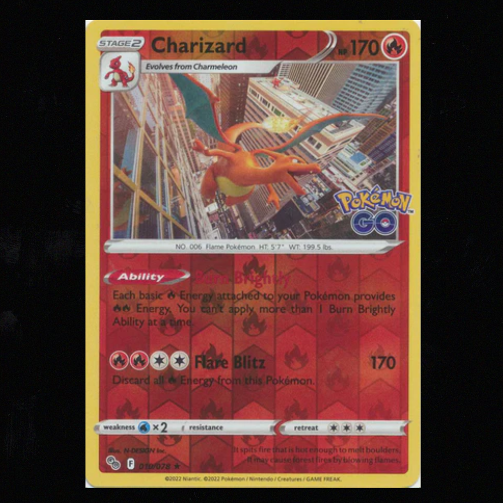 Charizard - 010/078 - Reverse Holo - Holo Rare - Pokemon Go NM-M